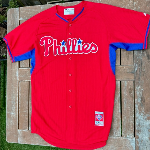Majestic Other - Majestic Red and Blue Phillies Jersey
